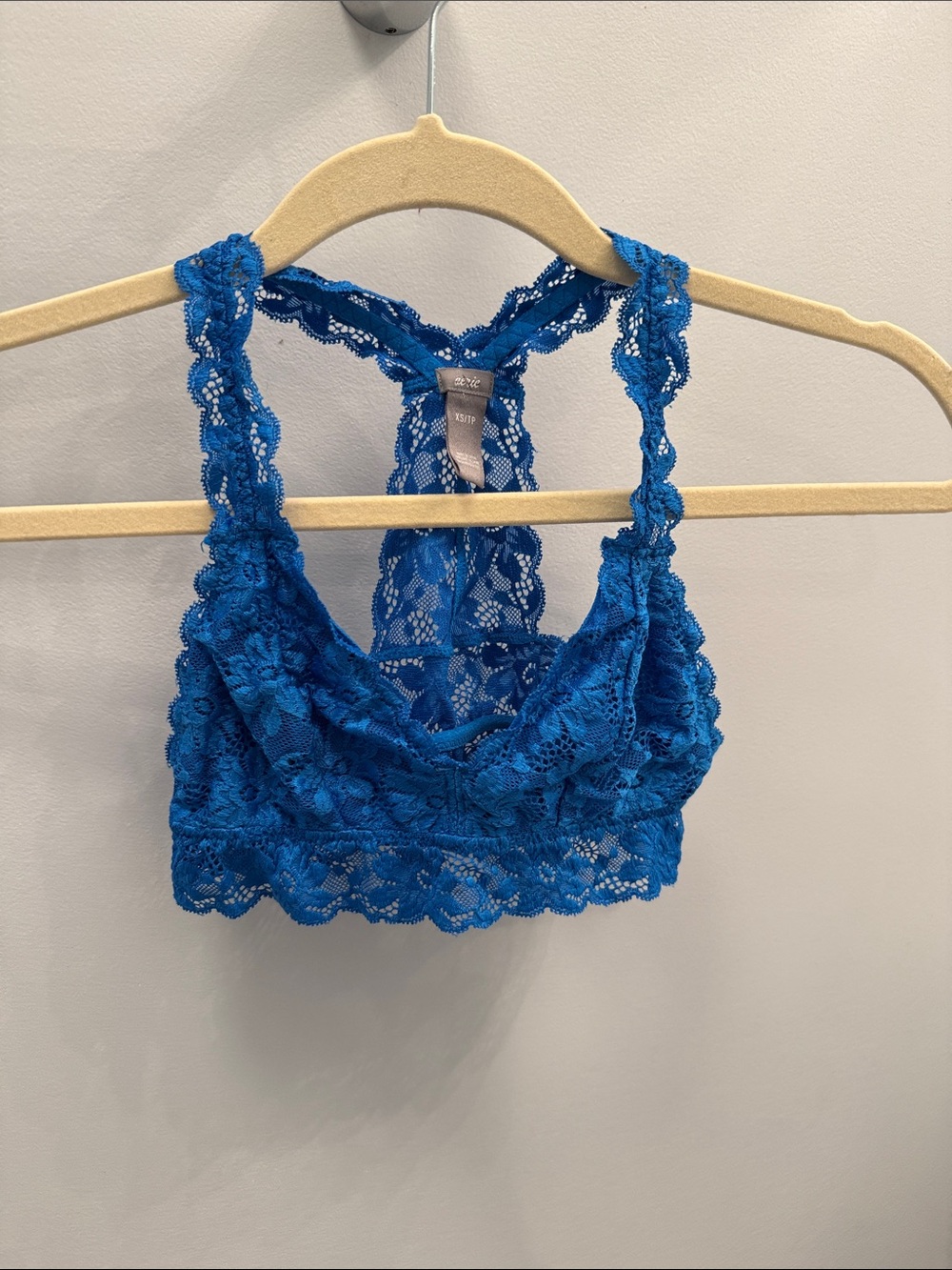aerie Electric Blue Lace Racerback Bralette